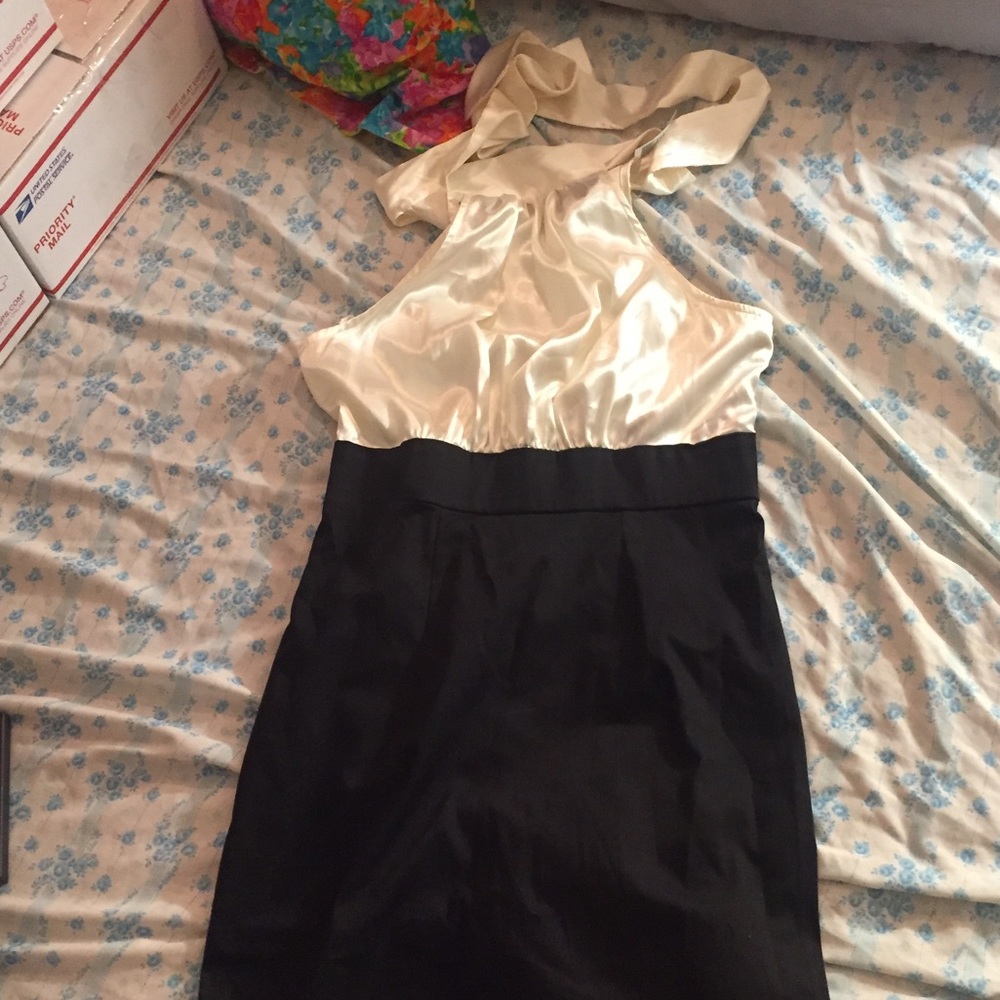 Ivory and black dress NWT